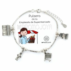 Pulsera plata empleada de supermercado