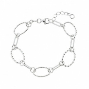 Pulsera plata eslabón tallado